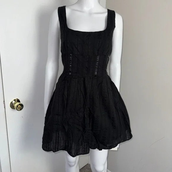 Commense Sleeveless Mini‎ Dress Corset Style Square Neck Party Cocktail Black L - Picture 3 of 15